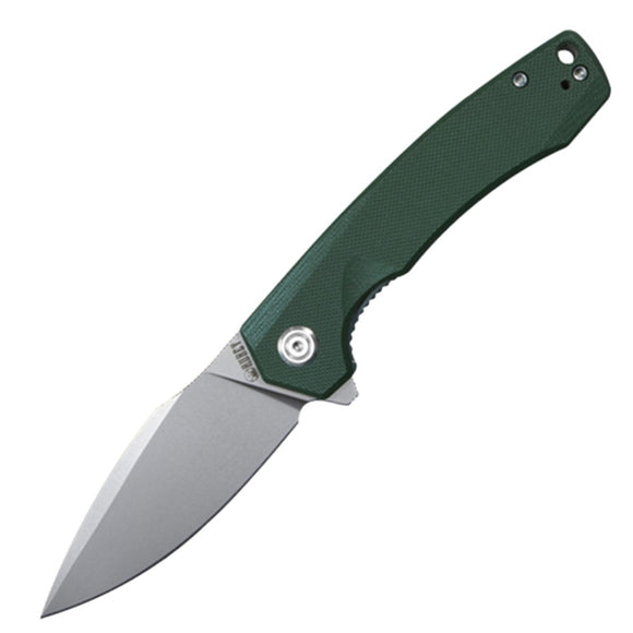 Kubey Calyce Pocket Knife Linerlock Green G10 Folding Bead Blast D2 Steel 901G