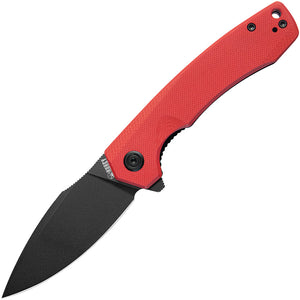 Kubey Calyce Linerlock Red G10 Folding Black AUS-10 Drop Point Pocket Knife 901I