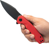 Kubey Calyce Linerlock Red G10 Folding Black AUS-10 Drop Point Pocket Knife 901I