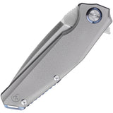 Kunwu Knives Orion II Framelock Gray Titanium Folding Elmax Pocket Knife K7013