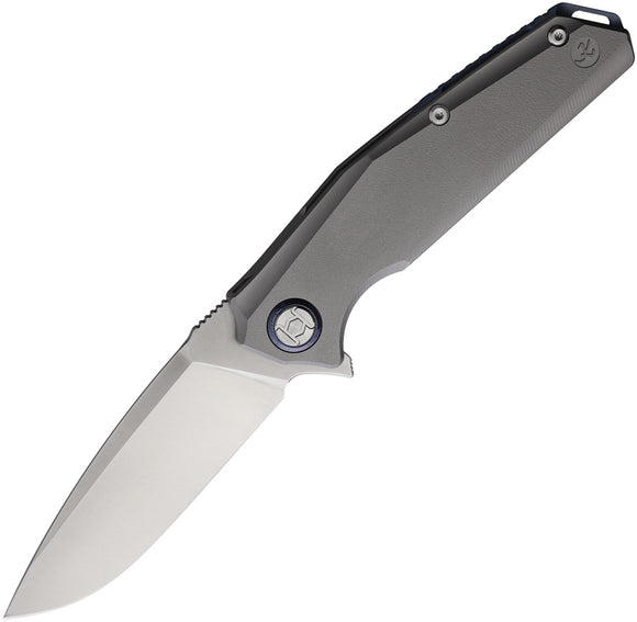Kunwu Knives Orion III Framelock Gray Titanium Folding Vanax Pocket Knife K7014