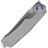 Kunwu Knives Mini TAO Framelock Gray Titanium Folding Elmax Pocket Knife OPEN BOX
