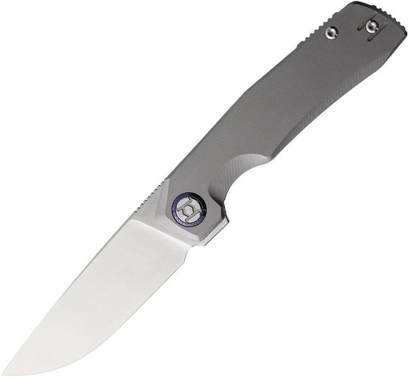 Kunwu Knives TAO II Framelock Gray Titanium Folding VANAX Pocket Knife 703T2