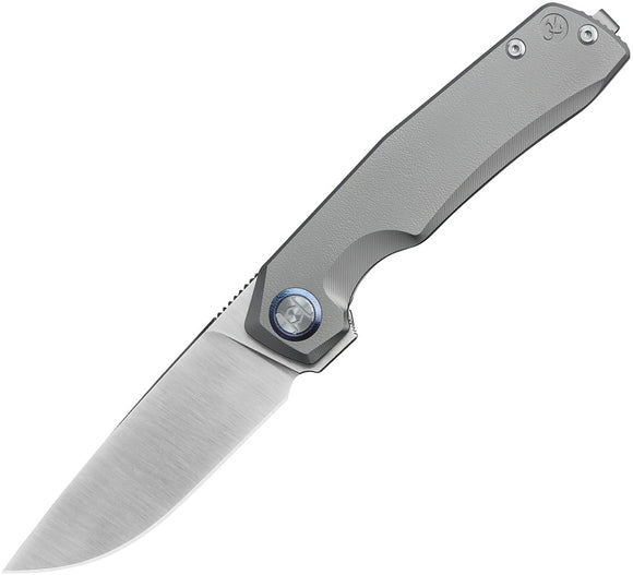 Kunwu Knives TAO Framelock Gray Titanium Folding Bohler M390 Pocket Knife K703