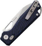 Kunwu Knives Pulsar XT Lock Blue & Black G-Mascus Folding Elmax Knife X705A2