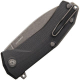 Lion Steel KUR Linerlock Black Stonewash Black G10 Folding Pocket Knife