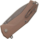 Lion Steel KUR Linerlock Brown Stonewash G10 Folding Pocket Knife