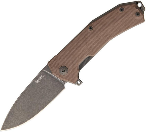 Lion Steel KUR Linerlock Brown Stonewash G10 Folding Pocket Knife