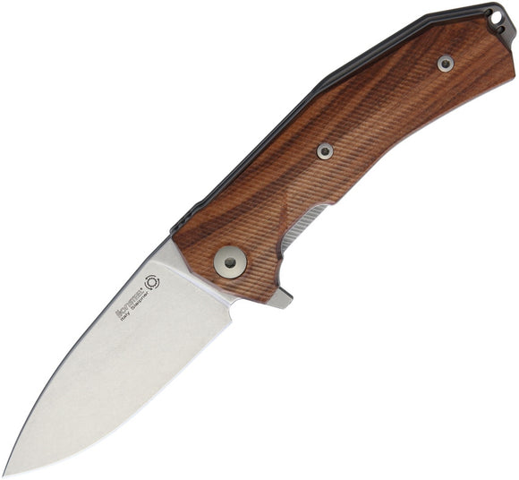 Lion Steel KUR Santos Wood Linerlock Sleipner Tool Folding Knife