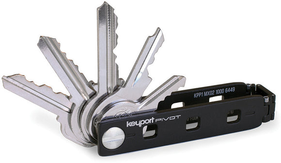 Keyport Pivot Black Aluminum Handles Holds 2-9 Keys Multi-Tool P1B