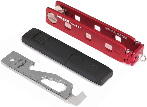 Keyport Pivot Red Aluminum Essential Multi-Tool Bundle P448