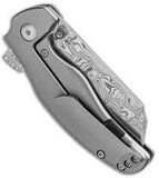 Kizer Mini Sheepdog Vinland Damasteel C01C Gray Titanium Folding Knife Closed