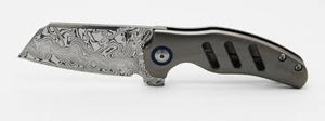 Kizer Mini Sheepdog Vinland Damasteel C01C Gray Titanium Folding Knife