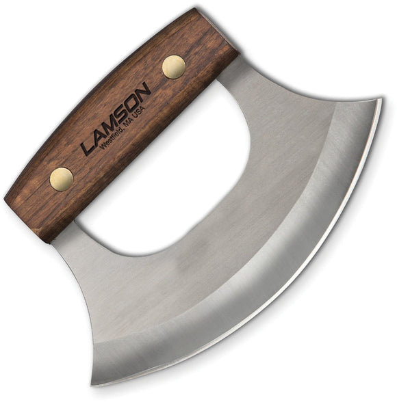 LAMSON Walnut Wood Ulu High Carbon Steel Fixed Blade Knife 34270