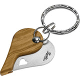 Lion Steel LionBeat Heart Olive Wood AISI 440 Stainless Knife Keychain