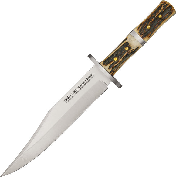 Linder Kentucky Stag 440C Stainless Clip Point Fixed Blade Bowie Knife 101020