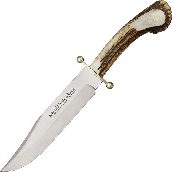Linder Old Western Crown Stag Stainless Clip Pt Fixed Blade Bowie Knife 122418