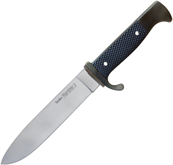 Linder Rambler 3 Black 440A Stainless Fixed Blade Knife w/ Belt Sheath 193614