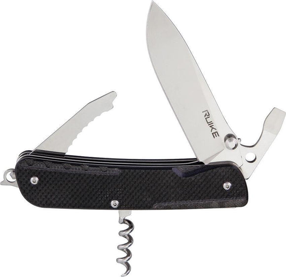 Ruike LD21 Black G10 Screwdriver Stainless Multifunctional Knife Tool