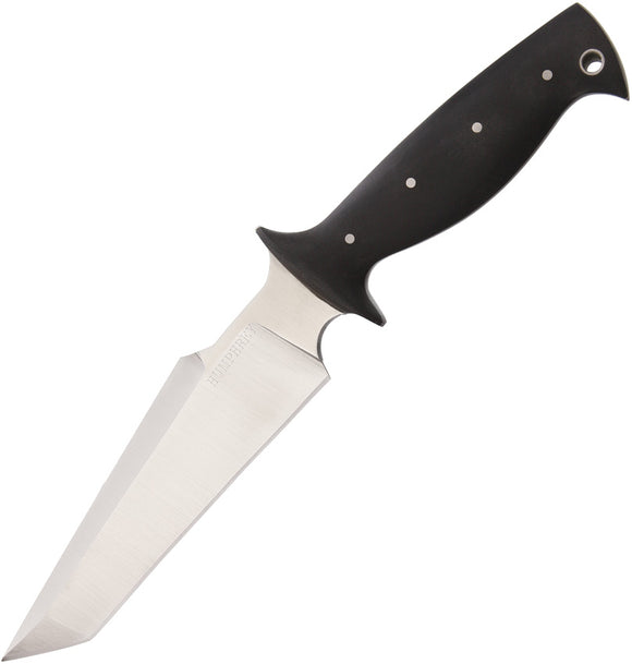 Lon Humphrey Custom Knives Tanto Fighter Black Micarta Fixed Blade Knife 01