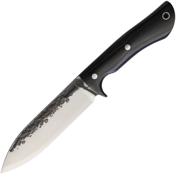 Lon Humphrey Custom Knives Alpha Bushcraft Black Micarta Fixed Blade Knife 037