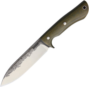 Lon Humphrey Custom Knives Alpha Bushcraft Green Micarta Fixed Blade Knife 038