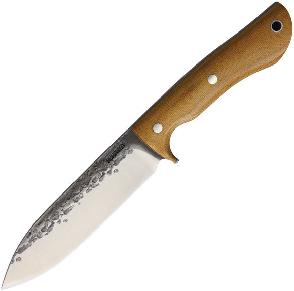 Lon Humphrey Custom Knives Alpha Bushcraft Natural Micarta Fixed Blade Knife 039