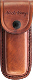 SCHRADE Uncle Henry Brown Leather KNIFE Sheath Fits 3-4" Folding Knives