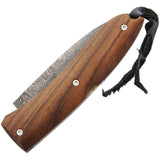 LionSTEEL Opera Lockback Santos Wood Folding Damascus Steel Pocket Knife 8800DST