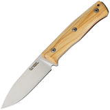 LionSTEEL B35 Fixed Blade Knife Olive Wood Sleipner Steel w/ Sheath B35UL