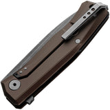 Lion STEEL Myto Framelock Aluminum Brown Folding Black M390 Knife 1aeb