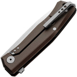 Lion STEEL Myto Framelock Aluminum Brown Folding M390 Knife 1aes