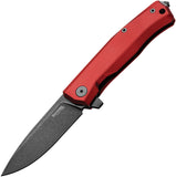 Lion STEEL Myto Framelock Aluminum Red Folding Black M390 Knife 1arb