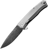 Lion Steel Pocket Knife Myto Framelock Gray Titanium Folding Damascus MT01DGY