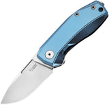 LionSTEEL Nano Framelock Blue Titanium Folding CPM-MagnaCut Pocket Knife NA01BL