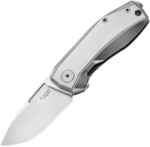 LionSTEEL Nano Framelock Gray Titanium Folding CPM-MagnaCut Pocket Knife NA01GY