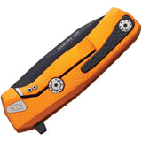 LionSTEEL ROK Framelock Orange Aluminum Folding M390 Pocket Knife ROKAOB