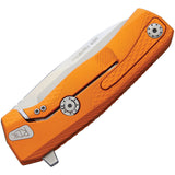 LionSTEEL ROK Framelock Orange Aluminum Folding Bohler M390 Pocket Knife ROKAOB