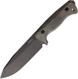 LionSTEEL T6 Fixed Blade Knife Green Micarta Black Bohler K490 w/ Sheath T6BCVG