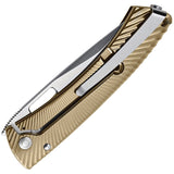 LionSTEEL TiSpine Framelock Gold Titanium Folding Bohler M390 Pocket Knife TS1BS