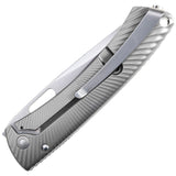 LionSTEEL TiSpine Framelock Gray Titanium Folding Bohler M390 Pocket Knife TS1GM