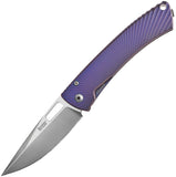 LionSTEEL TiSpine Framelock Purple Titanium Folding Bohler M390 Knife TS1VM