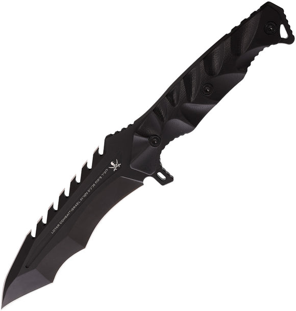 LOTAR Combat KHATOOL Gen 2 Black G10 D2 Steel Fixed Blade Knife KT102SW
