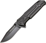 Boker Magnum Doorkicker Linerlock Black Drop Pt Blade Tang Folding Knife