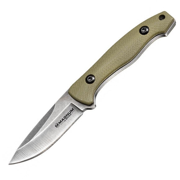 Boker Magnum Lil Friend Drop Stainless Fixed Blade Tan Handle Knife