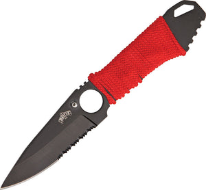 Master 6 7/8" Red Cord wrapped Neck Knife + Sheath 1121rd