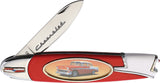 Red & White 1956 Chevrolet Collectable Folding Pocket Knife + Display Box 4446