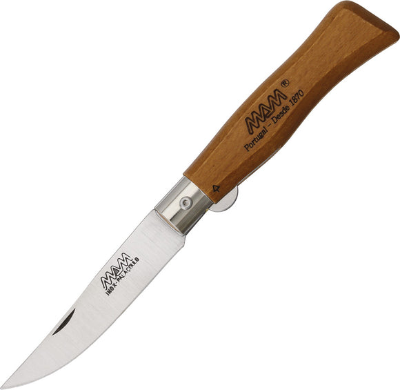 MAM Douro Linerlock Brown Beechwood Folding Stainless Pocket Knife 2005B