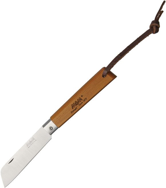 MAM Operario Brown Beechwood Folding Stainless Sheepsfoot Pocket Knife 2042