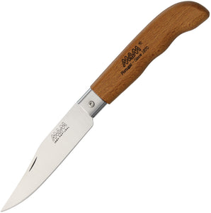 MAM Sporitve Brown Beechwood Folding Stainless Clip Point Pocket Knife 2045